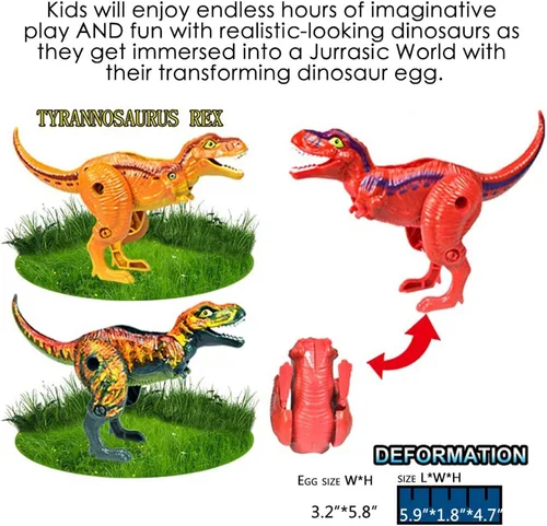 Miniatura 2 de Paquete de 4 Diferentes Huevos de Dinosaurio para Incubar, Juguetes para Niños de 3+ Años, Huevo Mágico que Eclosiona Juguetes de Dinosaurios