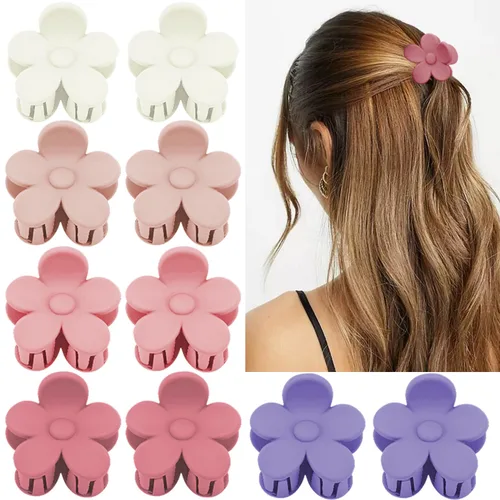 Miniatura 9 de ATODEN Accesorios para el cabello de flores pequeñas: 10 pinzas de garra de margarita, pinzas de mandíbula mate de 1.6 pulgadas para cabello grueso