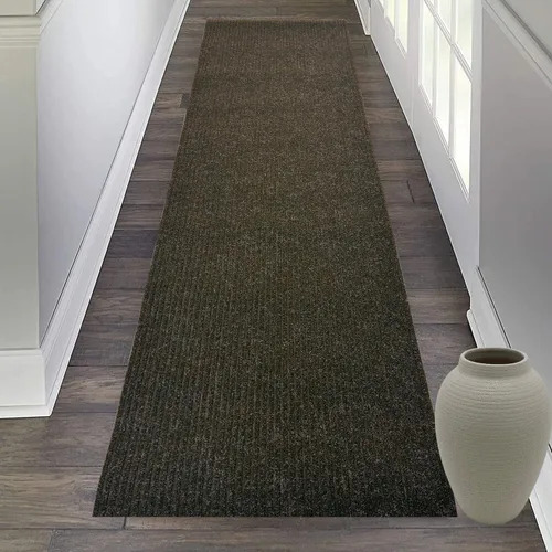 Miniatura 8 de Tough Collection - Rollo de alfombra, gris, marrón, azul, de 69 cm o 91 cm de ancho, goma antideslizante en la parte inferior, Sintético, Marrón