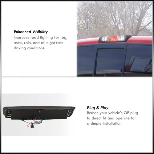 Miniatura 5 de AJP Distributors Trasero techo superior de carga LED 3RD tercera luz de freno trasera lámpara de parada barra compatible/reemplazo para F-150