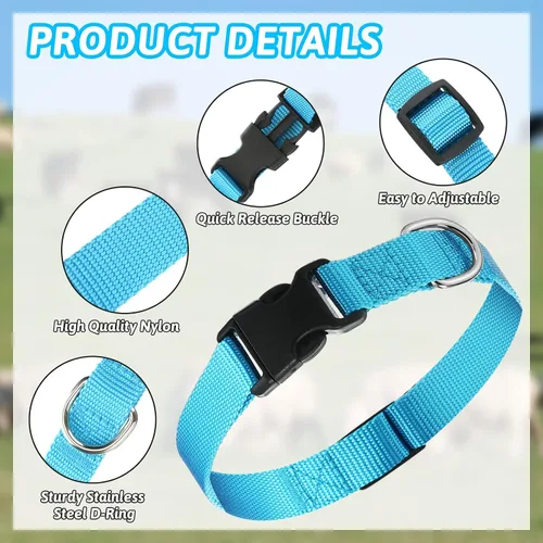 Miniatura 3 de 12 juegos de collares de cabra con campanas, caballo, oveja, pastoreo, campanas de vaca, collar ajustable de nailon para perro con hebilla