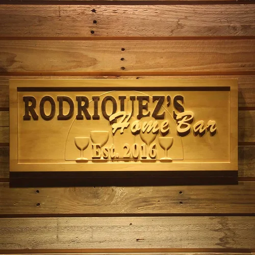Miniatura 38 de ADVPRO wpa0053 - Letrero personalizado con nombre grabado en 3D de madera para el hogar, bar, cerveza, decoración del hogar, placas de casa de lago