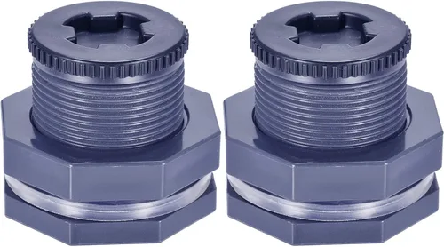 Miniatura 7 de Accesorio de mamparo de PVC hembra de 1 pulgada con tapón y junta de sellado de silicona, conector de tanque de agua para sierra de agujeros de 1.77