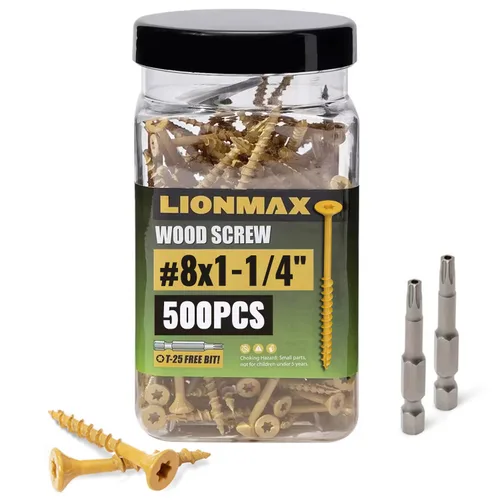 Miniatura 22 de LIONMAX Tornillos para Terraza de 1-5/8 Pulgadas, Tornillos para Madera #8 x 1-5/8", 300 PCS, Resistentes al Óxido, Recubiertos con Epoxi Exterior