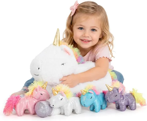 Miniatura 21 de Tezituor Paquete de 6 Pequeños Animales de Peluche a Granel Juguetes de Peluche, Mini Llaveros de Animales de Peluche Lindos de 6" para Niños, Mini