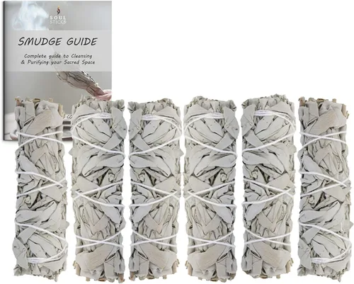 Miniatura 15 de SOUL STICKS Paquete de 3 Palos de Salvia Blanca Orgánica de 4 Pulgadas para Sahumerio Cantidades a Granel para Limpieza del Hogar, Meditación