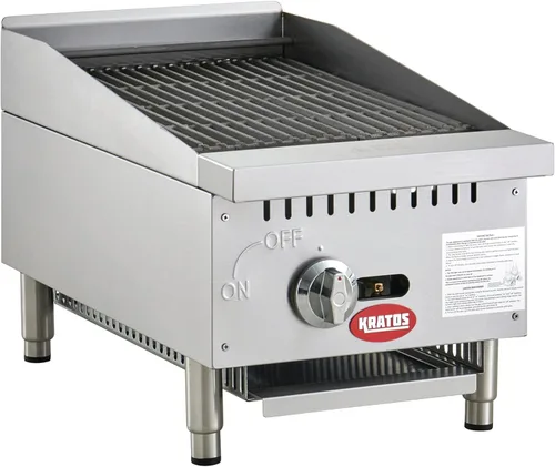 Kratos Gama comercial, parrilla radiante de encimera de gas de 15 pulgadas de ancho, 37,000 BTU (29Y-178)