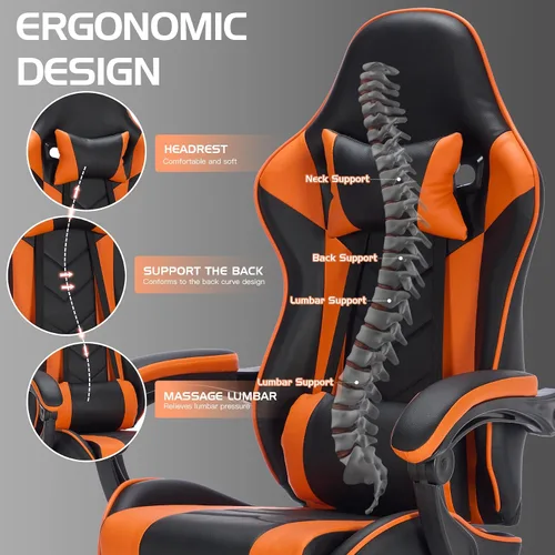Miniatura 5 de Gaming Chair, Home Office Computer Chair, Ergonomic Executive Swivel Rolling Chair with Footrest Comfortable Headrest and Lumbar Support for Back