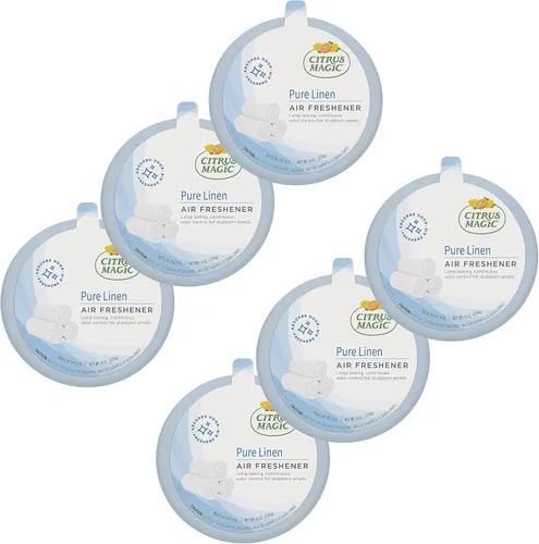 Citrus Magic - Ambientador sólido que absorbe olores, lino puro, 8 onzas, paquete de 6