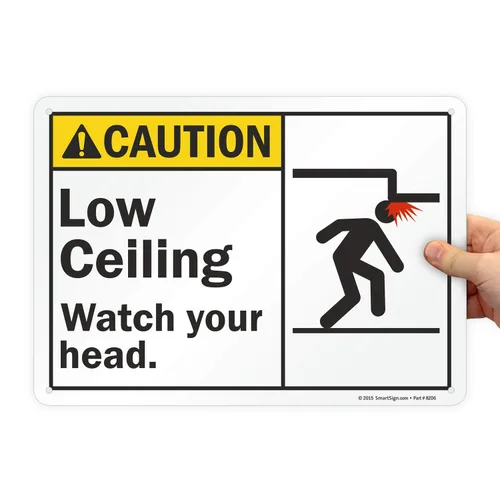 Miniatura 9 de SmartSign Cartel "Precaution - Low Ceiling, Watch Your Head" Plástico de 10 x 14 pulgadas (S2-0527-PL-14)