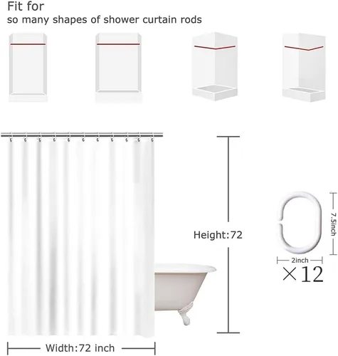 Miniatura 7 de Cortina de ducha de tortuga marina para baño, cortina decorativa costera de baño, 72 x 72 pulgadas, tela de poliéster, cortinas de baño impermeables
