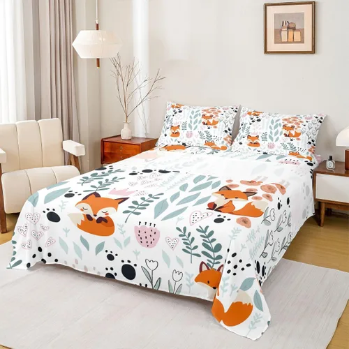 Miniatura 41 de Erosebridal Juego de sábanas de animales de la selva para niñas y niños, juego de sábanas de safari salvaje con diseño de elefante, oso, tigre
