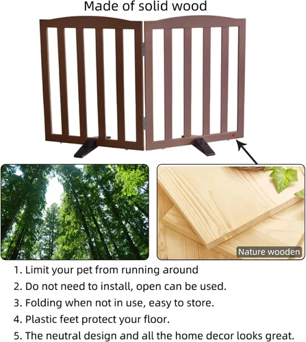 Miniatura 6 de Puerta para Perros Independiente para Interiores, Puerta para Perros Plegable, Puertas para Mascotas para Entradas, Escaleras o Pasillos, Puerta