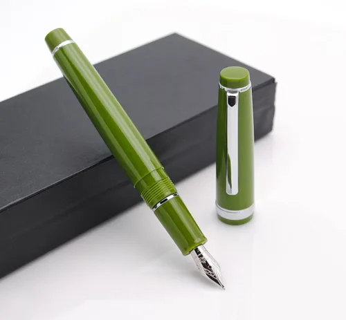 Miniatura 4 de JINHAO 82 - Pluma estilográfica con clip plateado (punta F 0.020 in, verde aguacate)