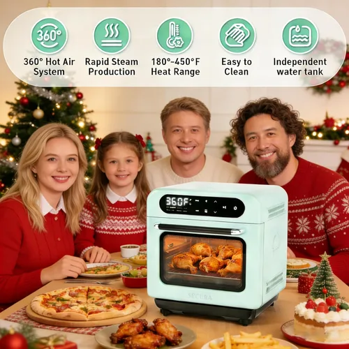 Miniatura 3 de Secura Horno de vapor multifunción con freidora de aire, horno compacto de 13 cuartos de galón con horneado de convección, freidora de aire, vapor