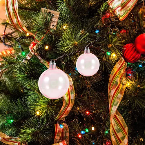 Miniatura 2 de Garneck Adornos de bolas de Navidad iridiscentes, rellenables, 40 bombillas de Navidad inastillables, bolas decorativas de plástico para decoración