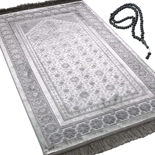 Miniatura 13 de Modefa Alfombra de Oración de Terciopelo – Alfombra Turca de Felpa Suave Janamaz Sajada Carpet para Hombres y Mujeres - Tapete de Oración Liso