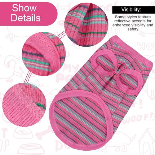 Miniatura 2 de Eleva la Comodidad y Moda de tu Mascota: Chaleco de Camisa para Perros de Algodón 100% Acanalado Premium para Razas Pequeñas como Chihuahuas, Rosa