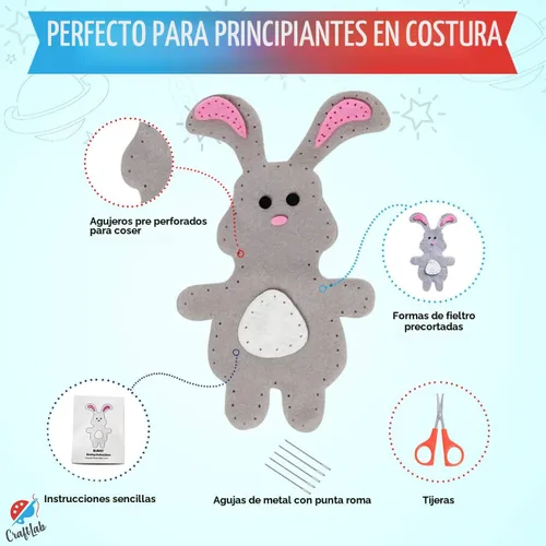 Miniatura 5 de Kit educativo de costura con animales del bosque para niños de 7 a 12 años, por Craftster's Sewing