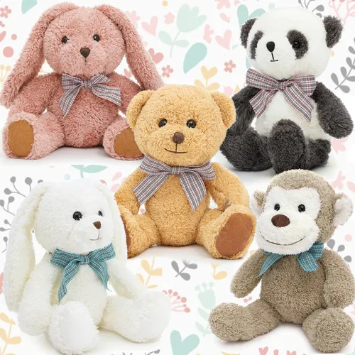 Miniatura 16 de MaoGoLan - 10 unidades de osos de peluche navideños, osos de peluche de 14'' con trajes clásicos de Santa - Camisa y sombrero removibles, se ajustan