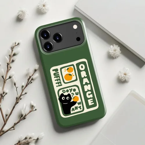 Miniatura 7 de Goodon para iPhone 17 Pro, Funda Estética de Gato Negro y Niña Naranja, Compatible con Magsafe, Funda Protectora Retro Única y Moderna de Silicona