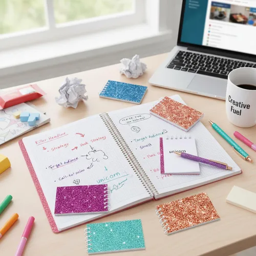Miniatura 4 de Sherr Juego de 16 bolígrafos y cuadernos con purpurina, mini bloc de notas en espiral, bolígrafos elegantes para niños, niñas, mujeres, lentejuelas