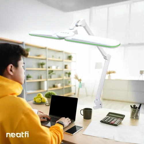 Miniatura 8 de Neatfi Elite HD XL - Lámpara LED de escritorio, 3 modos de luz, 90 piezas SMD LED, atenuación no polar, iluminación brillante que cuida los ojos