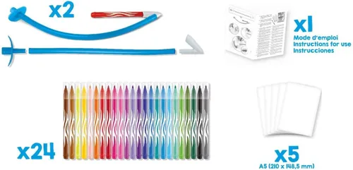 Miniatura 7 de Maped Creativ Blow Art Kit - 24 bolígrafos de punta de fieltro y 2 herramientas de aerógrafo - Kit de arte para niños