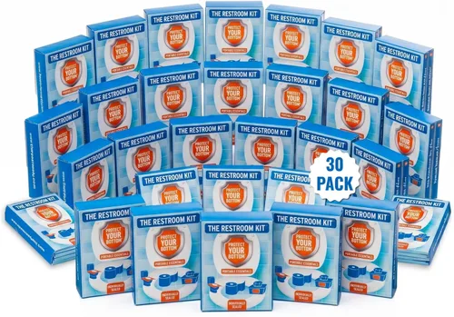 Miniatura 9 de The Restroom Kit Ideal para viajes (paquete de 60) Funda de asiento de inodoro desechable portátil de gran tamaño, papel higiénico de 3 pies de 3