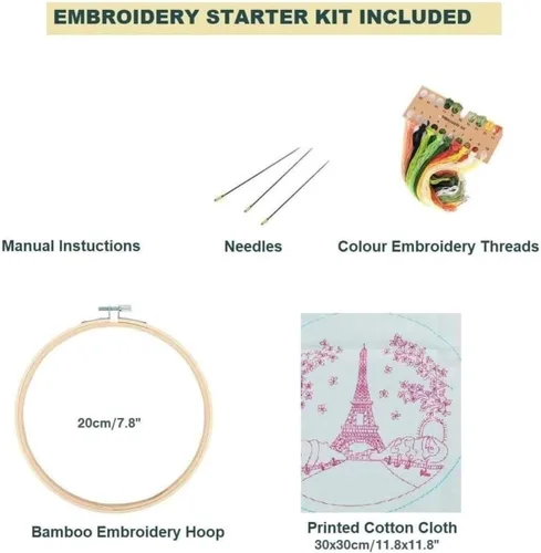 Miniatura 2 de Arte Vita Kit de iniciación de bordado Torre Eiffel París patrón gama completa DIY Principi