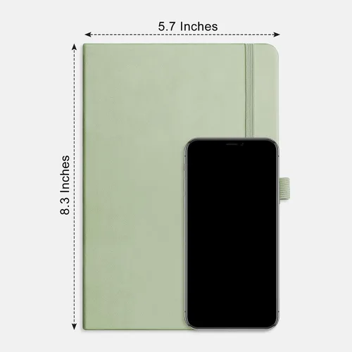 Miniatura 9 de RETTACY Cuaderno rayado, 192 páginas numeradas, tamaño mediano A5 (5.7 x 8.3 pulgadas), para hombres y mujeres, diario, escritura, trabajo y Verde