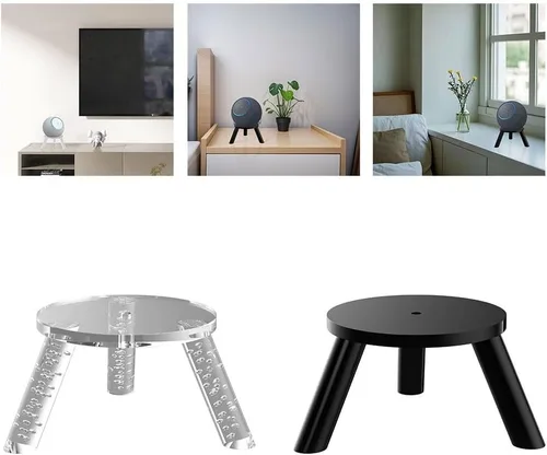 Miniatura 5 de Soporte de escritorio para altavoz Echo Studio/Dot Max / Spot2024, trípode acrílico, elevador de altavoces de mesa, soporte de ahorro de espacio