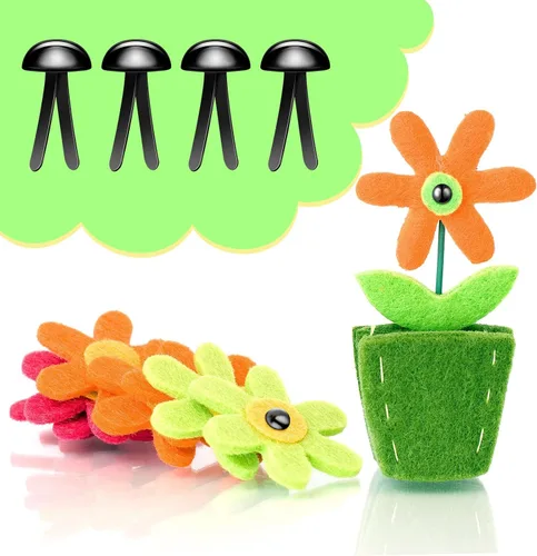 Miniatura 4 de Hotop 500 piezas de chinches de latón para manualidades de papel, sujetadores redondos de metal para arte, manualidades, proyectos escolares, Negro