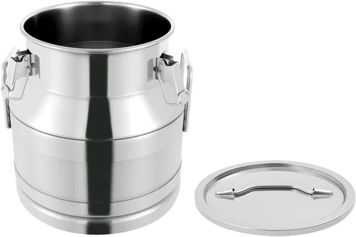 Miniatura 9 de Leche de acero inoxidable, 20L/5.28 galones, universal, hermético, de metal, para leche, contenedor de almacenamiento de líquidos, con tapa sellada