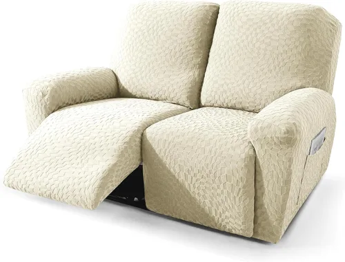 Miniatura 15 de ZNSAYOTX 2026 Funda elástica para sillón reclinable de 3 piezas (61 cm-94 cm) Fundas súper suaves para silla reclinable con bolsillo grande y lazos