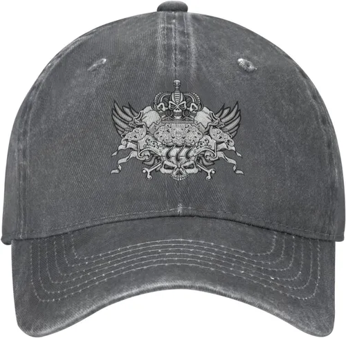 Miniatura 2 de Cowboy Hat Trendy Hats for Man and Women Djustable Four Season Outdoor Baseball Cap of Hell Skull with Angel Deep Heather