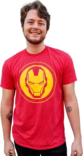 Miniatura 5 de Marvel Avengers Iron Man Mask Logo Endgame camiseta para hombre