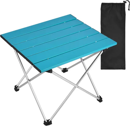 Miniatura 9 de Tesouro Mesa de camping portátil, mesa auxiliar plegable de aluminio para cocinar al aire libre, senderismo, viajes, picnic (albaricoque-grande)