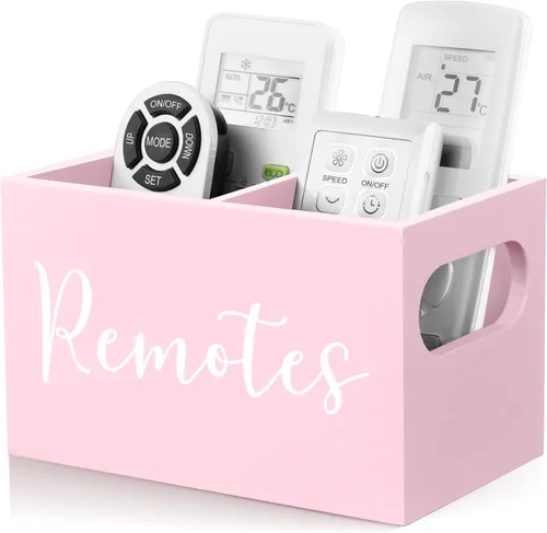 Miniatura 15 de DRASTAR Acacia Soporte para control remoto, soporte remoto de TV de madera, pequeño organizador de almacenamiento remoto, organizador de control