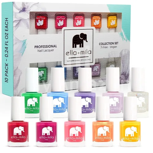 Miniatura 8 de ella+mila - Juego de esmalte de uñas profesional - Esmalte de uñas de secado rápido, larga duración y resistente a las astillas