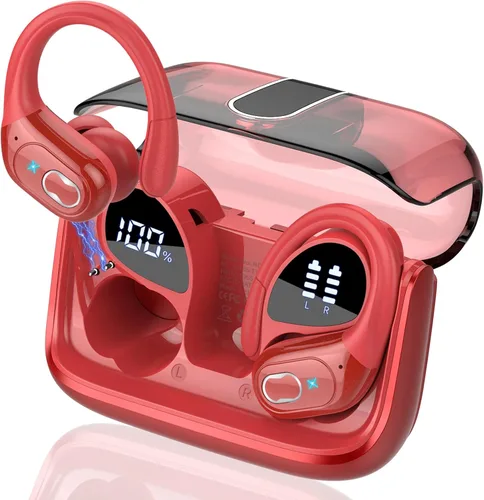 Miniatura 9 de Auriculares inalámbricos Bluetooth 5.4 de 75 horas para deporte, auriculares Bluetooth 2025 estéreo con graves profundos sobre la oreja con ganchos