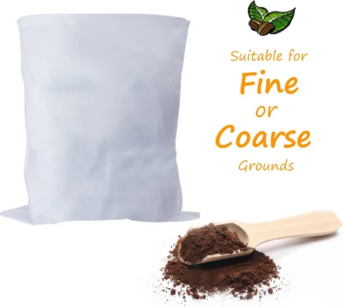Miniatura 6 de Paquete de 100 filtros de café frío de 20 x 20 pulgadas, bolsa de filtro para café de hasta 5 libras, filtro de café de 5 galones