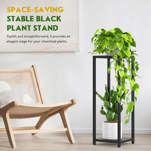 Miniatura 3 de TOSKING Soporte alto para plantas para interiores – Estante de metal moderno de 2 niveles, altura de 30 pulgadas y capacidad de 200 libras