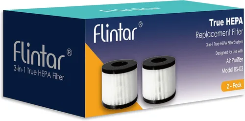 Miniatura 5 de Filtro de repuesto BS-03, compatible con PARTU y SLEVOO BS-03 HEPA purificador de aire, paquete de 2