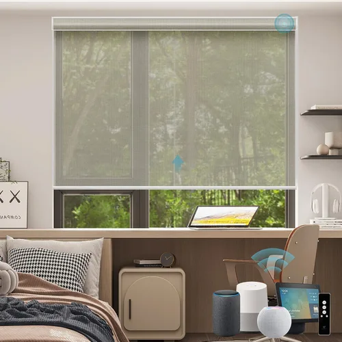 Miniatura 10 de SmartWings Persianas Enrollables Inteligentes Motorizadas con Filtro de Luz, Persianas Eléctricas con Control Remoto para Ventanas Compatibles