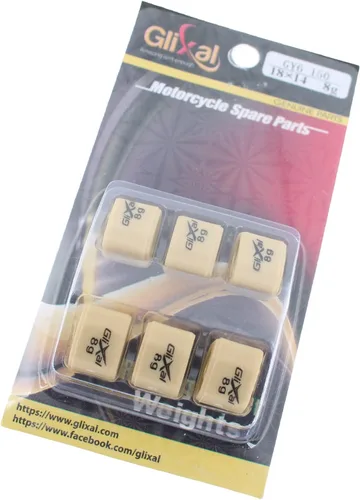 Miniatura 6 de Glixal deslizadores de variador polígono de alto rendimiento de 18x14mm, rodillos deslizantes de carreras de peso de 152QMI 157QMJ GY6 125cc 150cc