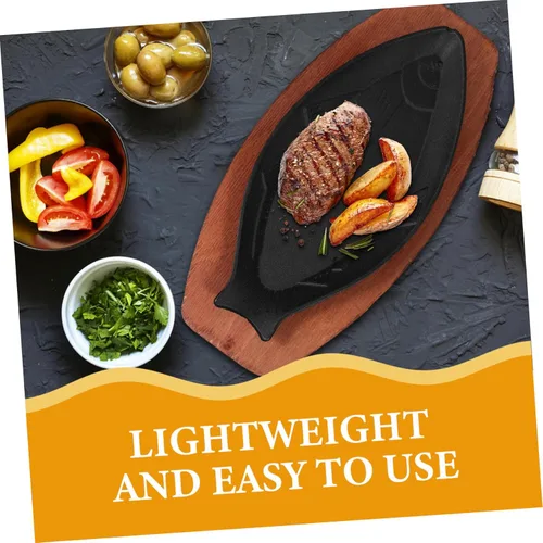 Miniatura 7 de Operitacx Plato de barbacoa en forma de pescado, sartén antiadherente portátil para carne y limpieza, accesorio de cocina para fiestas y reuniones