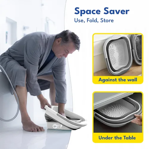 Miniatura 6 de Tina de remojo para pies para remojar los pies, tina plegable para pies, tina de baño para remojo de pies con nodos de masaje, cubo grande de spa