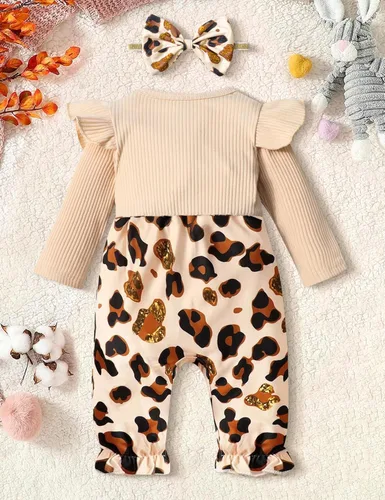 Miniatura 4 de Queenstyle Ropa de bebé niña de manga larga, overol lindo traje de bebé de 0 a 18 meses