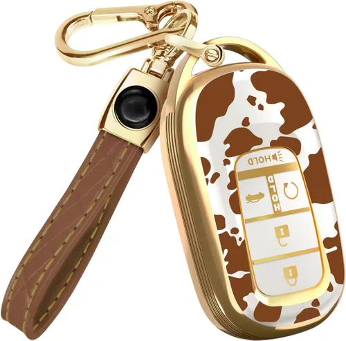 Miniatura 16 de Lucrum Compatible con funda para llavero Honda y llavero de cuero - Estuche de llavero de TPU para Accord Civic CR-V HR-V Pilot Ridgeline SE LX